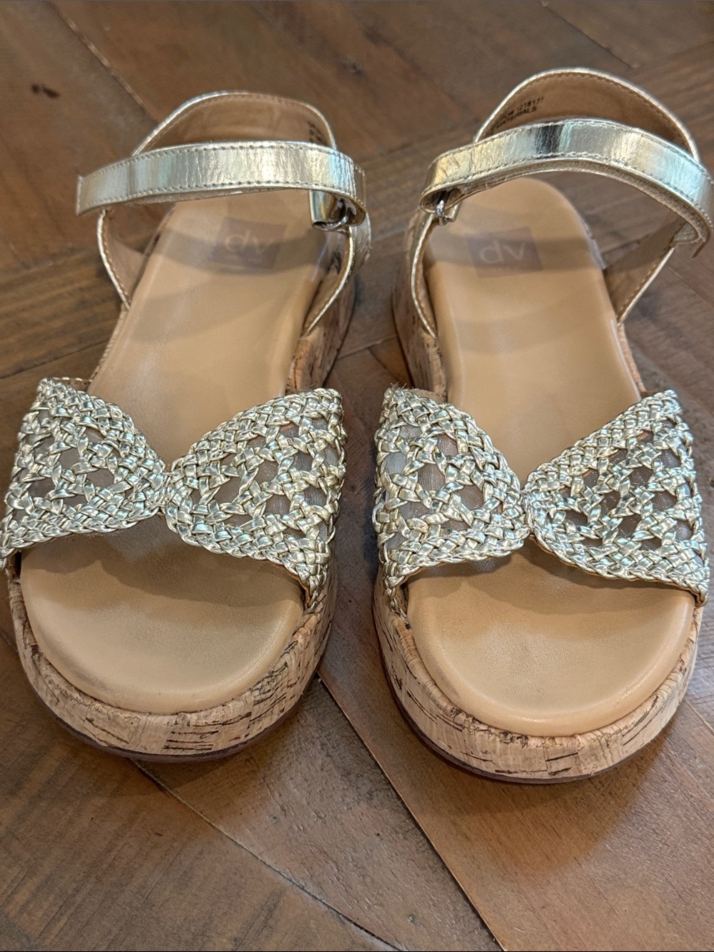 Woven Metallic Platform Sandals - Gold Dolce Vita